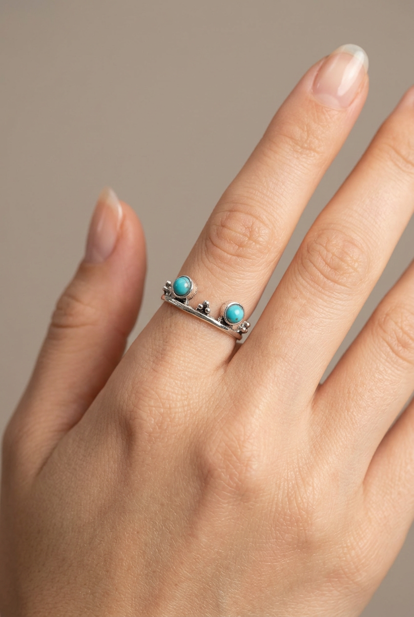 Turquoise-Style Western Ring – Size 7