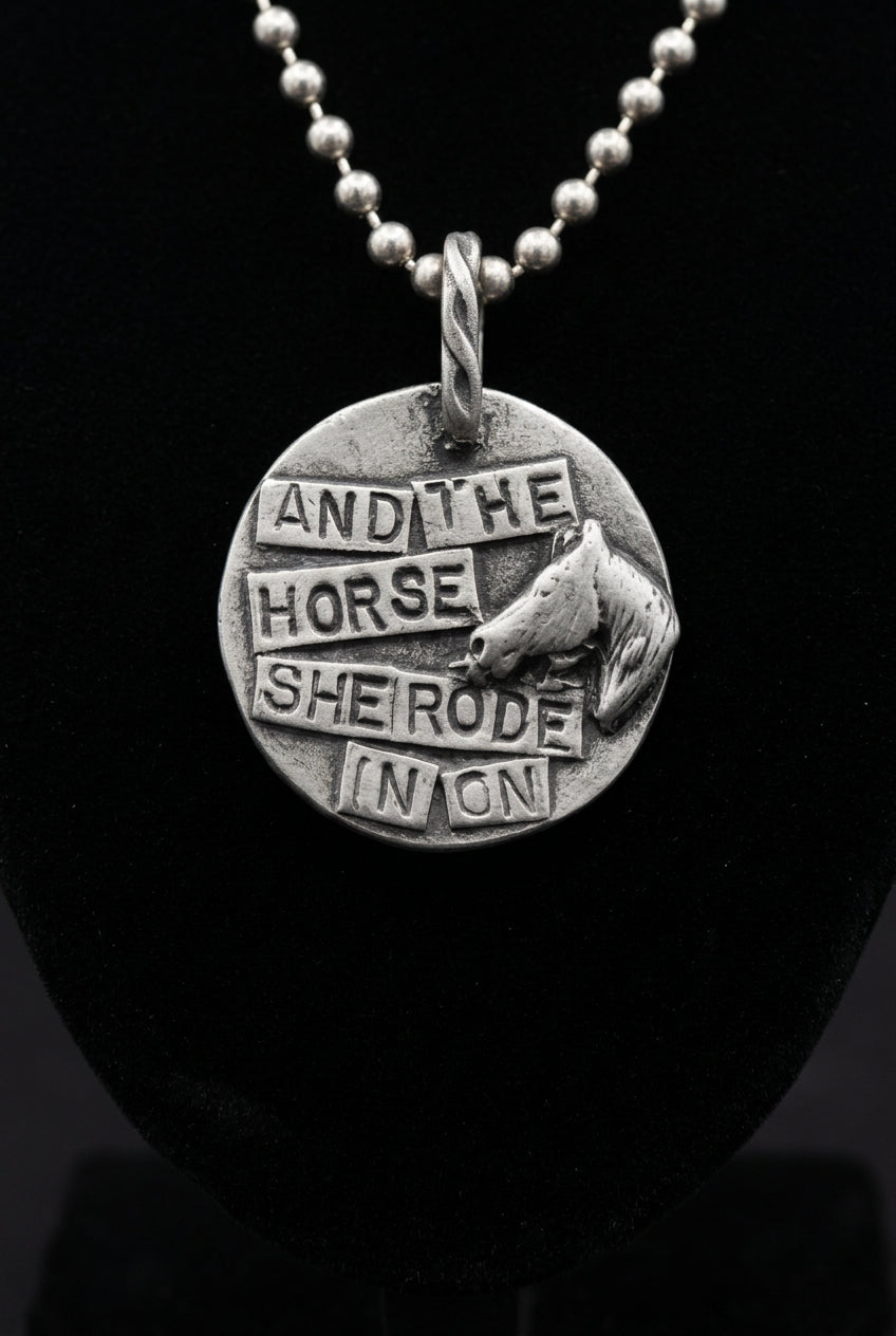 Protect This Rider Turquoise Horse Pendant Necklace