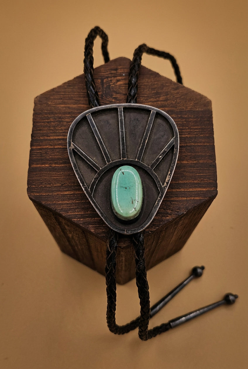 Sterling Silver Turquoise Stone Bolo Tie – Bennett Pat. Pend.