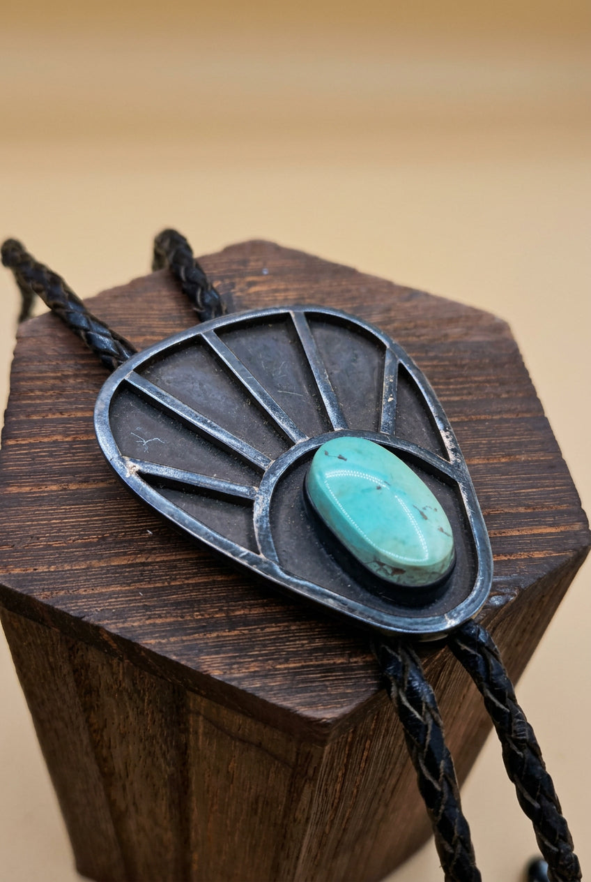 Sterling Silver Turquoise Stone Bolo Tie – Bennett Pat. Pend.