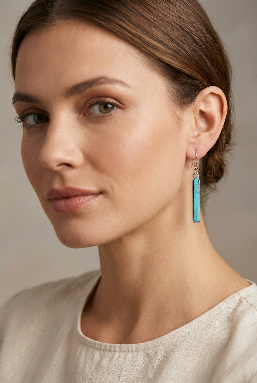 Turquoise Bar Dangle Earrings