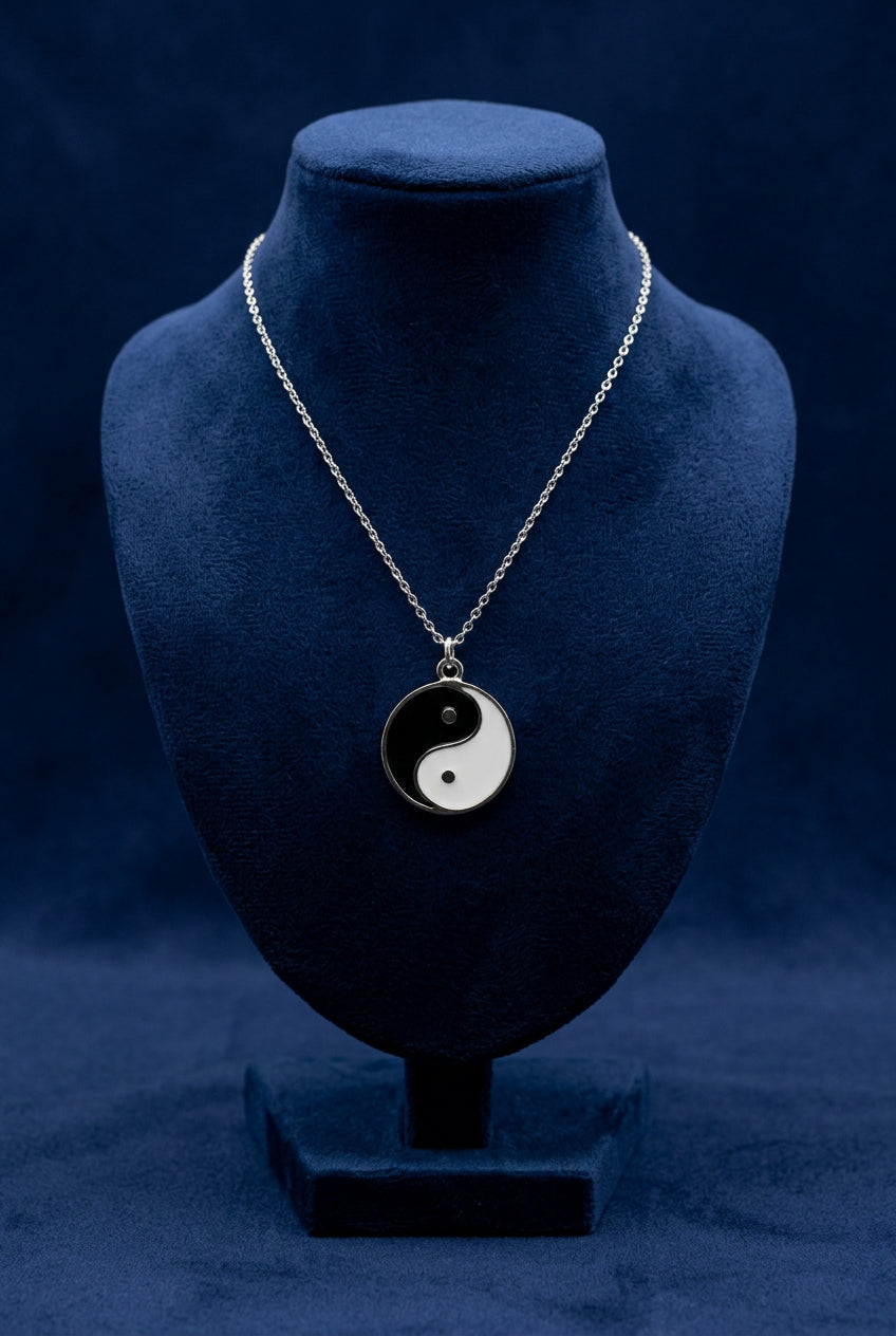 Yin Yang Enamel Pendant Necklace