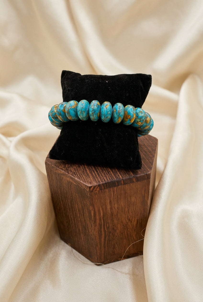 Chunky Turquoise-Colored Bead Bracelet