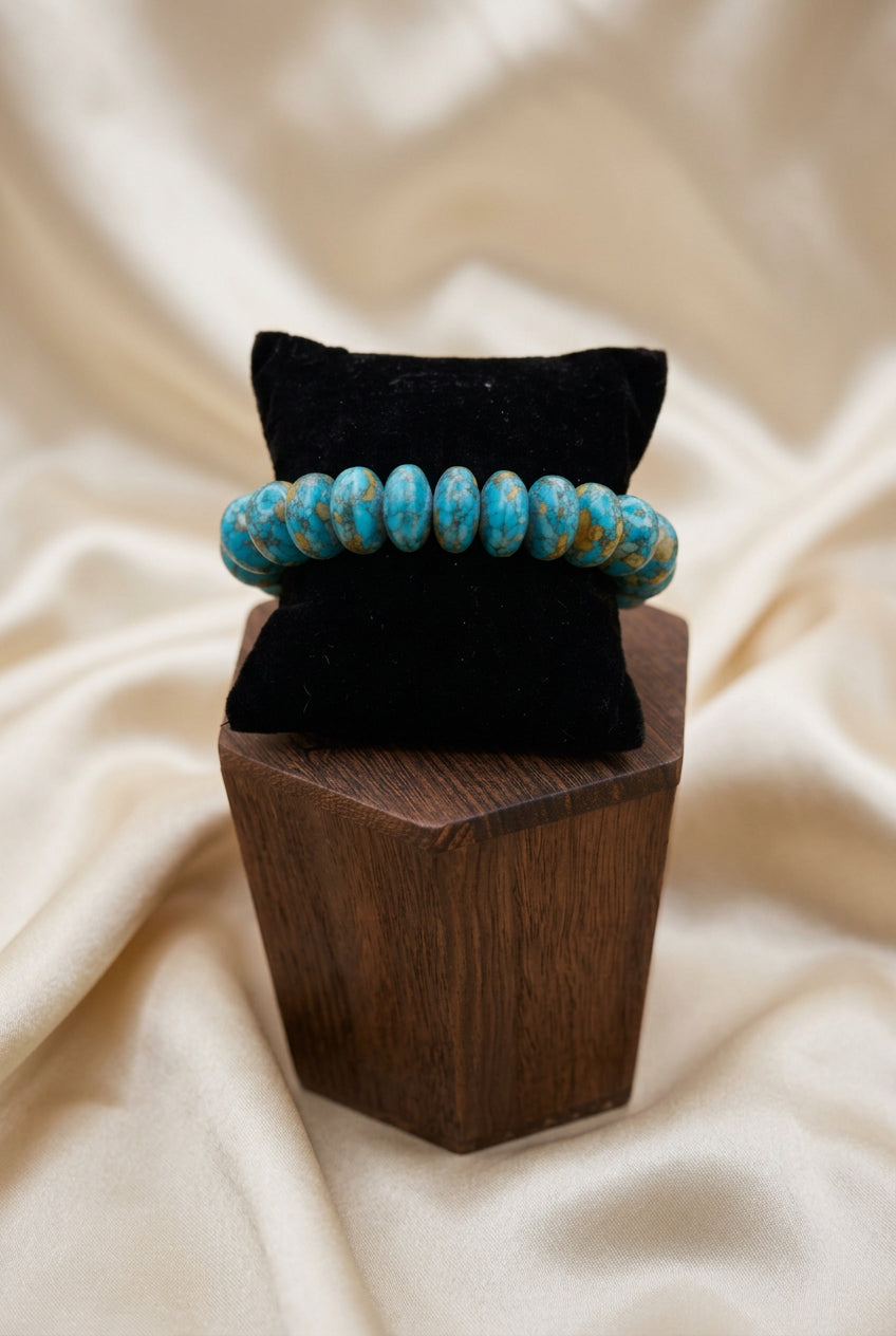 Chunky Turquoise-Colored Bead Bracelet