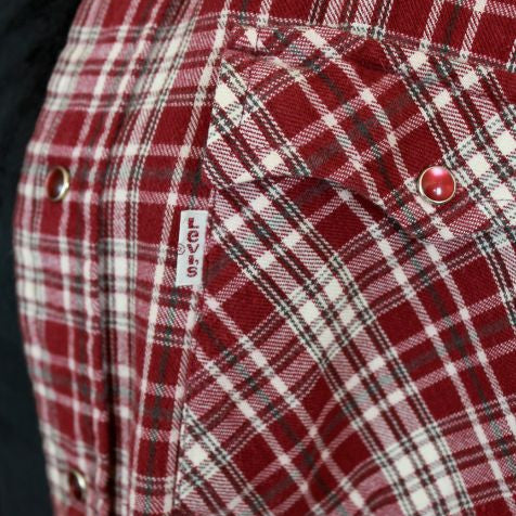 Levis Red Plaid with Ruby Red Snap Button Up