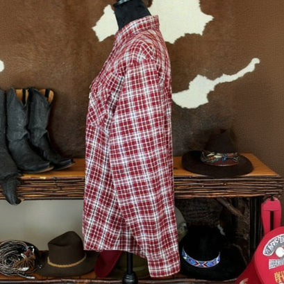 Levis Red Plaid with Ruby Red Snap Button Up
