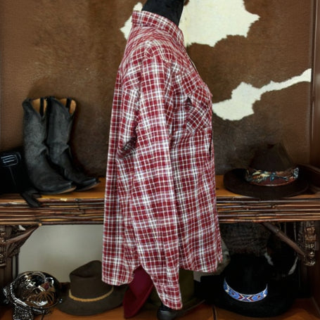 Levis Red Plaid with Ruby Red Snap Button Up