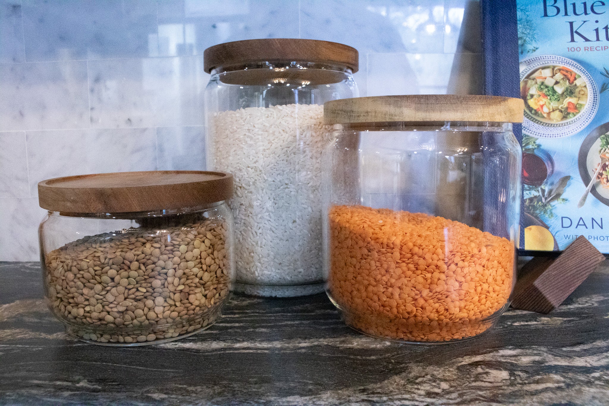 The Breakfast Pantry Jumbo Canister with Acacia Wood Lid