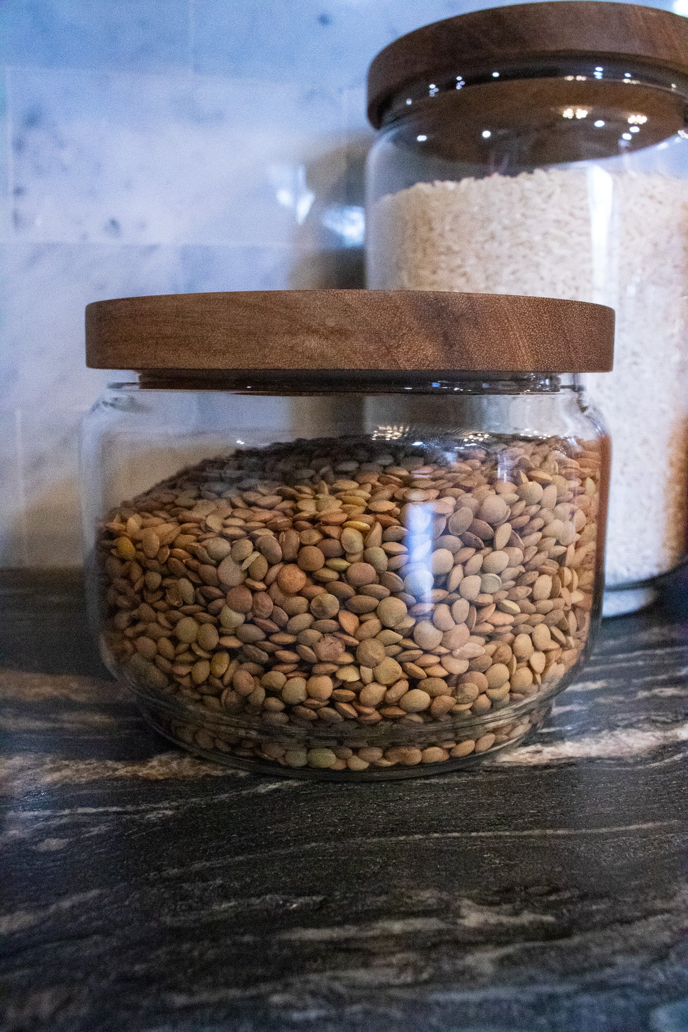 The Breakfast Pantry Jumbo Canister with Acacia Wood Lid