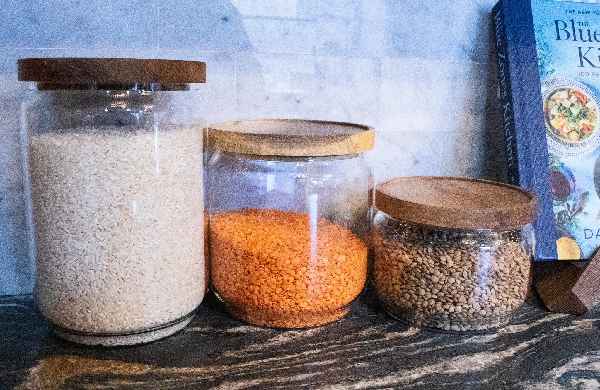 The Breakfast Pantry Jumbo Canister with Acacia Wood Lid