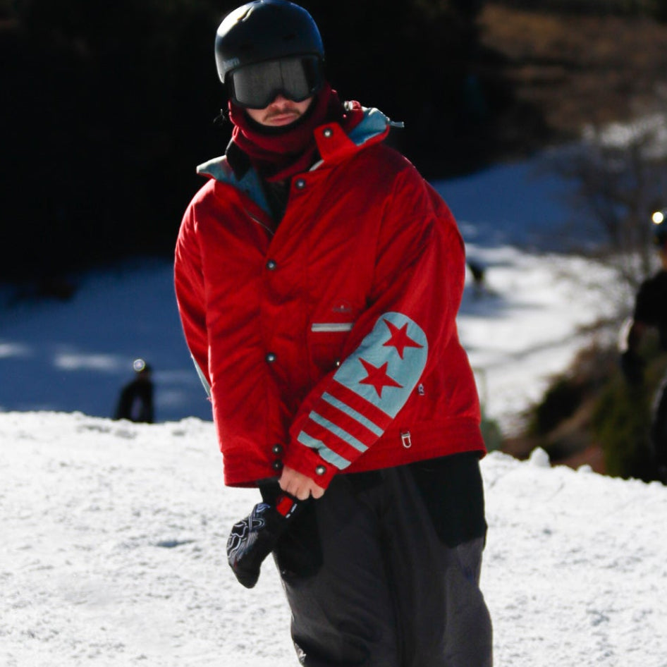 Red Bogner Winter Goose Down with Star Arm Sleeve Design Size M-40