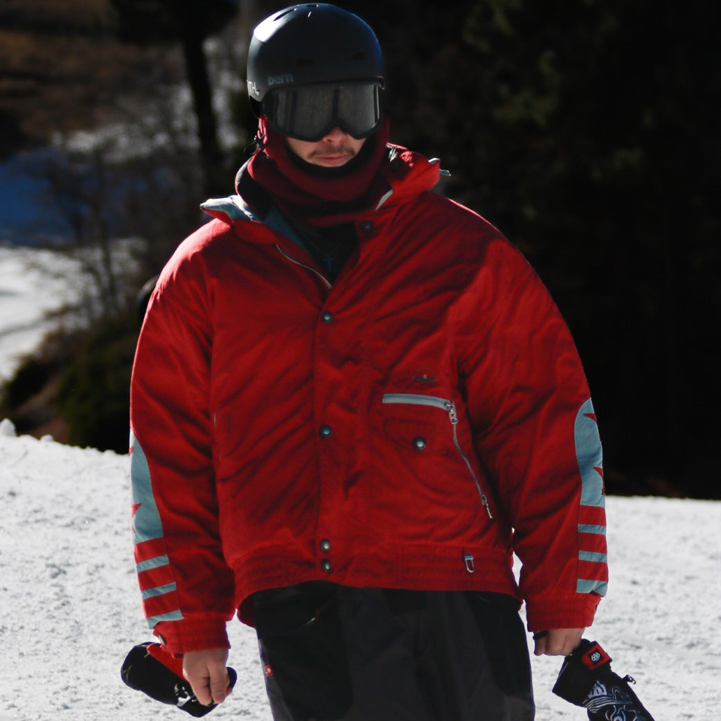 Red Bogner Winter Goose Down with Star Arm Sleeve Design Size M-40