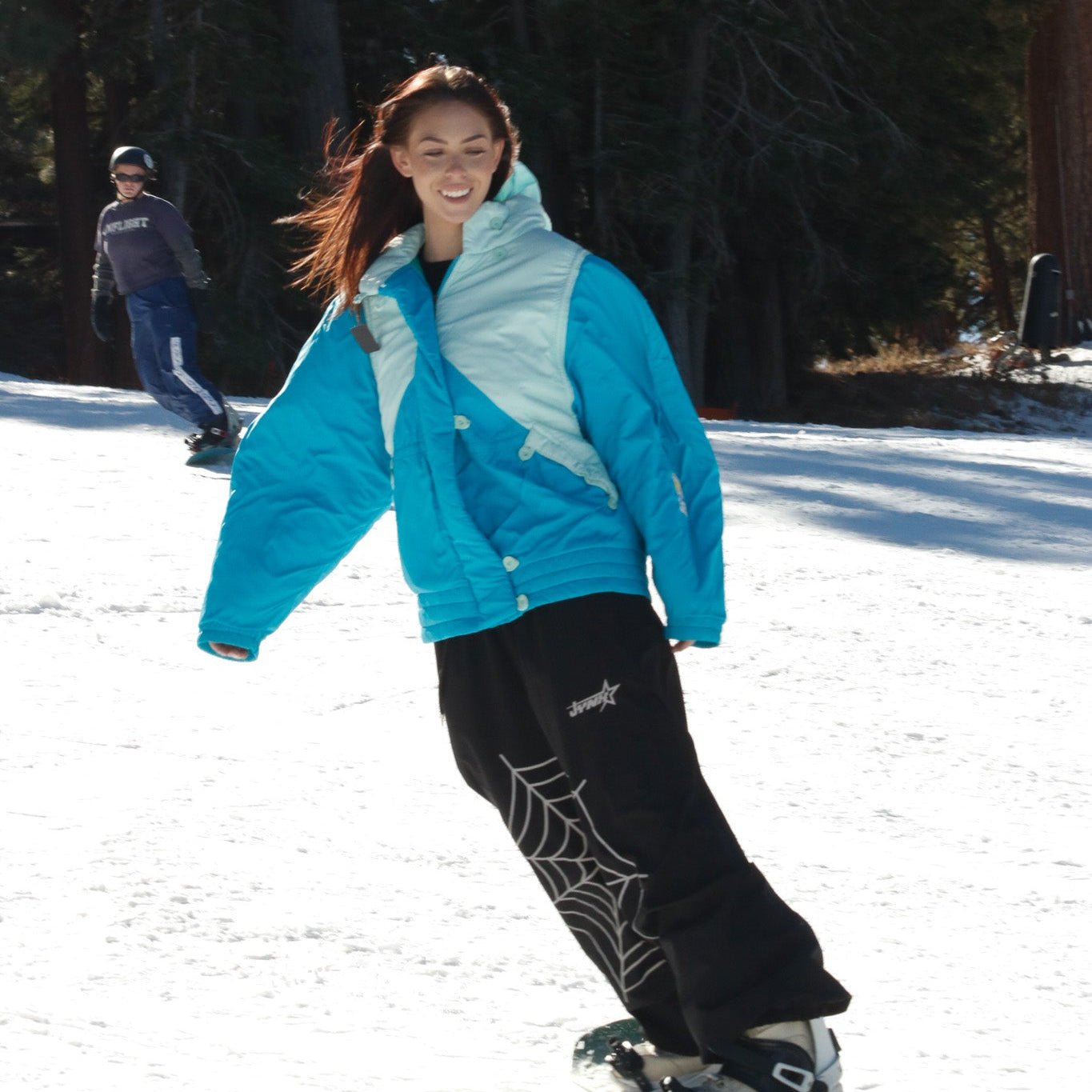 Sky Blue and White "Snow Seekers" Brand Winter Jacket Size Med