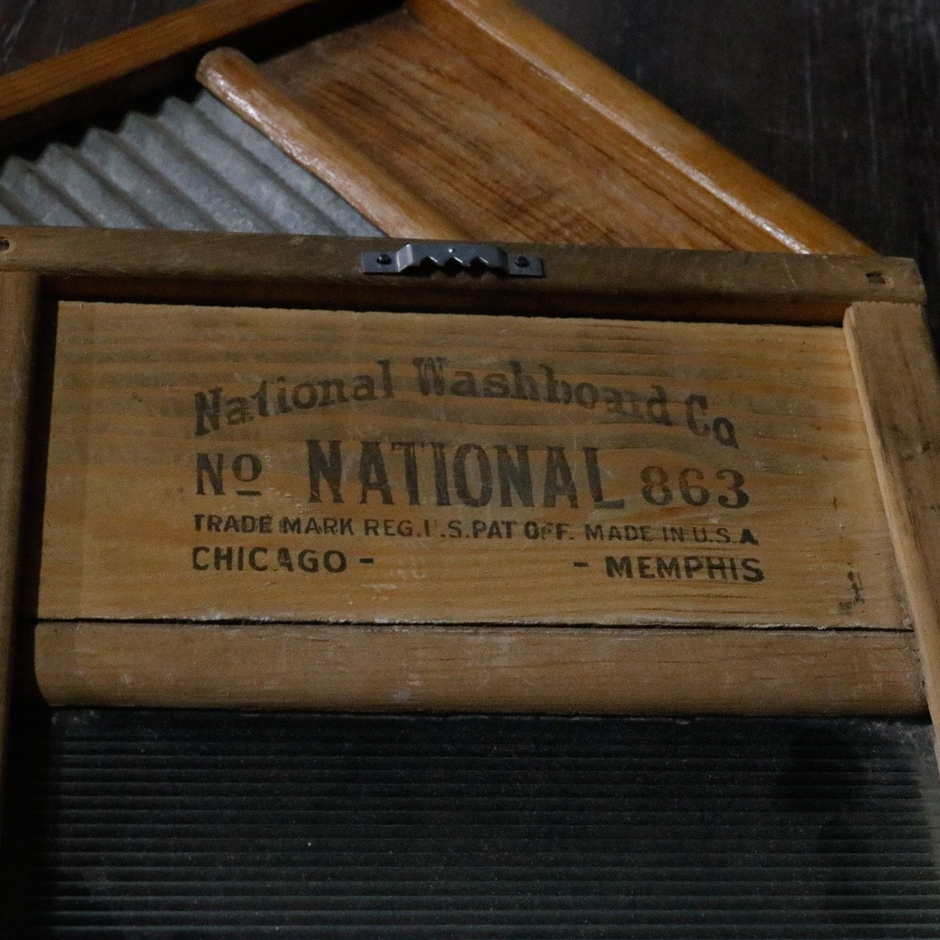 1900's Glass King Lingerie Wooded Washboard - National Edition