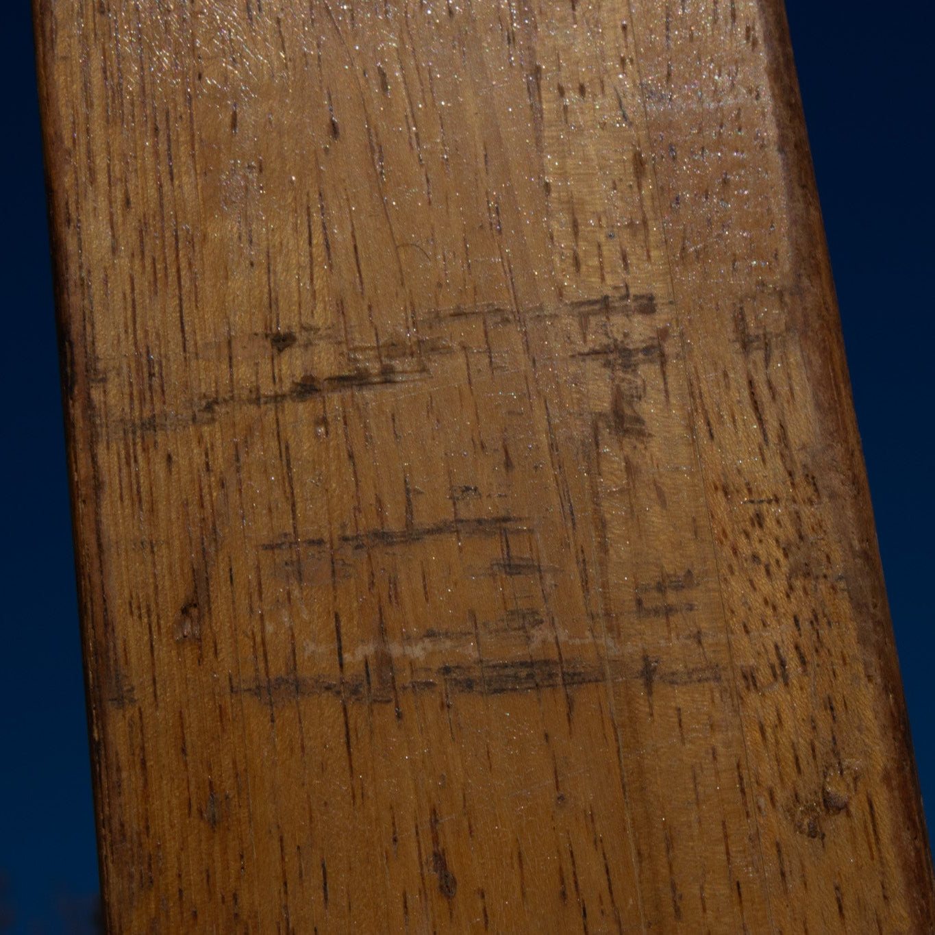 Vintage 19th Century Solid Hardwood Wooden Skis with Metal Plate Binding