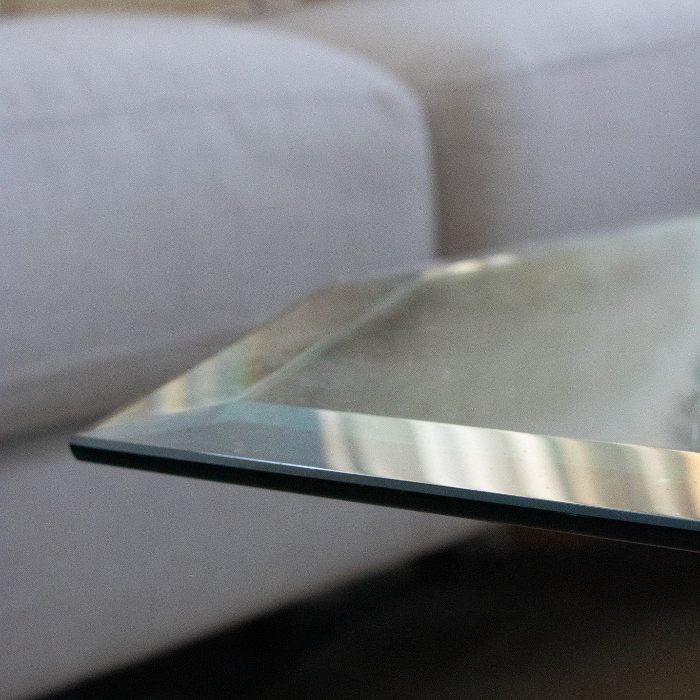 Kreiss Beveled Glass Chrome Frame Rectangle Coffee Table