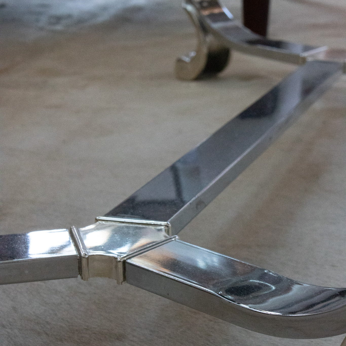 Kreiss Beveled Glass Chrome Frame Rectangle Coffee Table