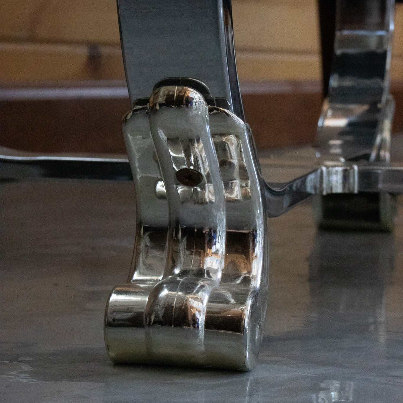 Kreiss Beveled Glass Chrome Body Square Side Table