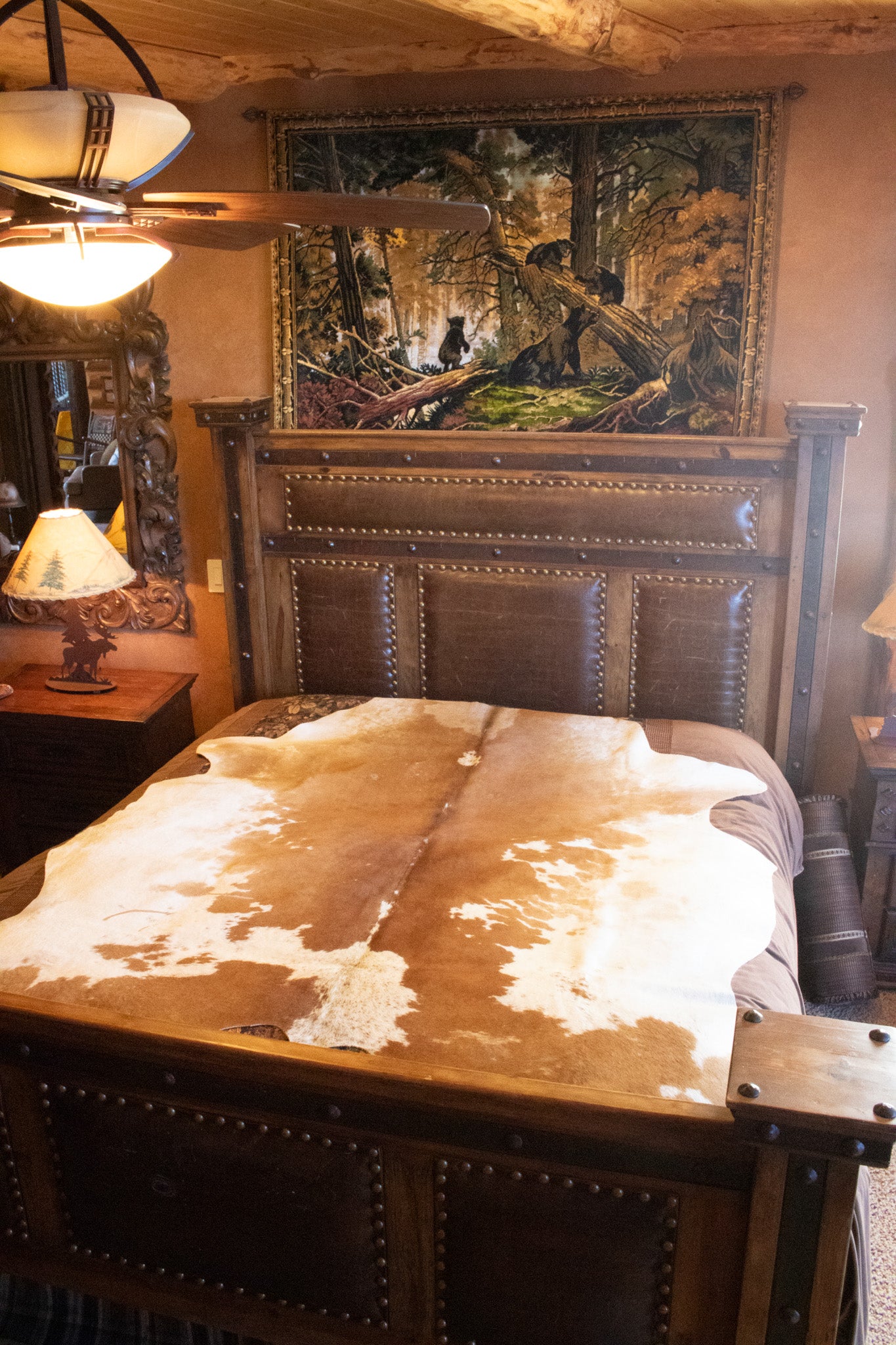 Natural Beige and White Cowhide Handcrafted in Brazil