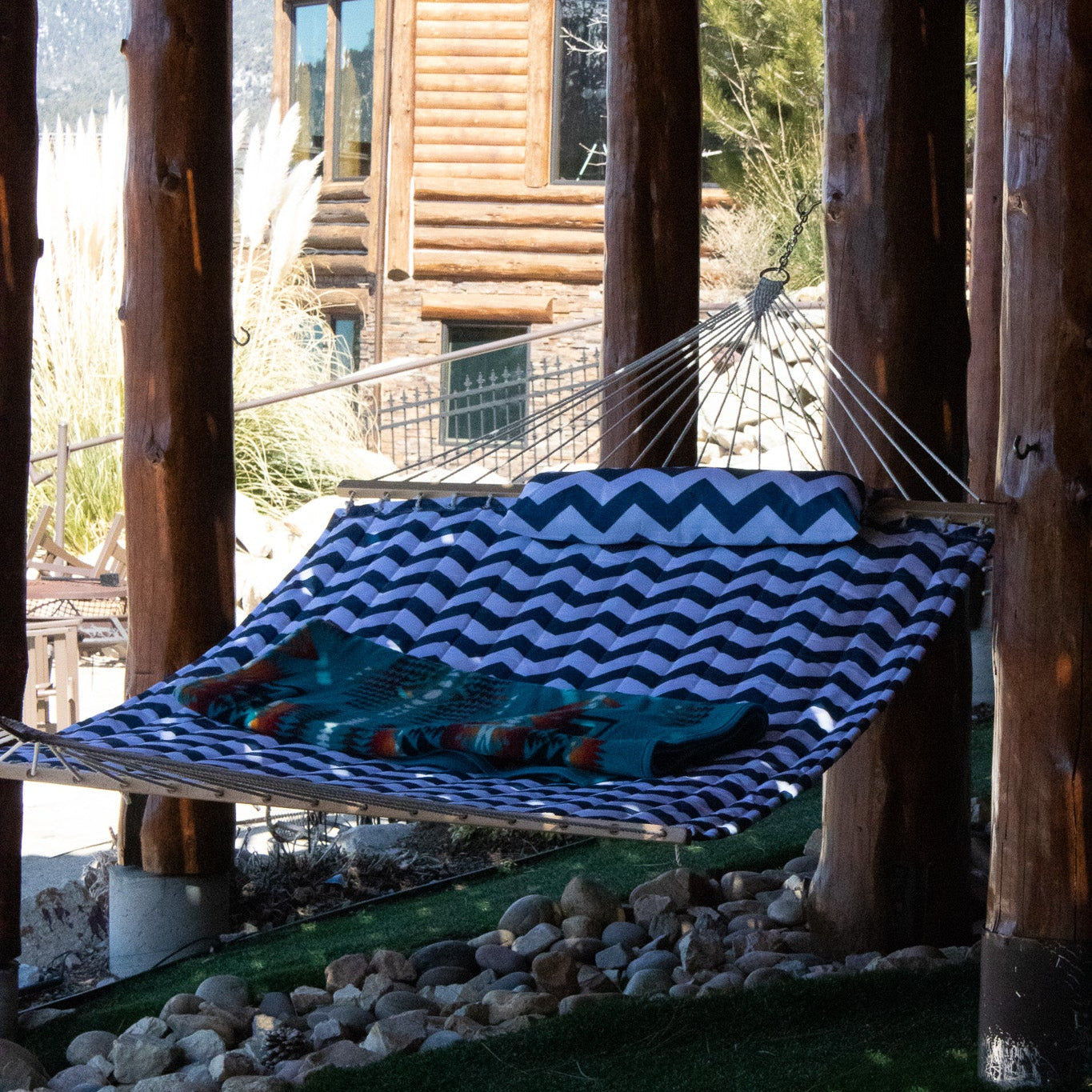 Lazy Daze Double Quilted Hammock with Spreader Bars and Detachable Pillow