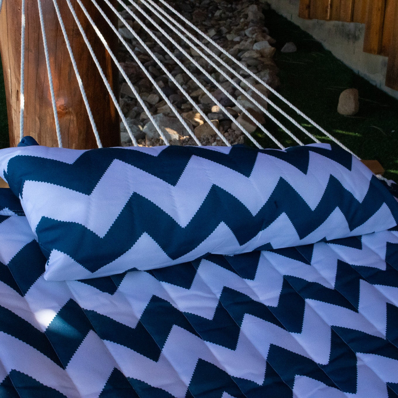 Lazy Daze Double Quilted Hammock with Spreader Bars and Detachable Pillow