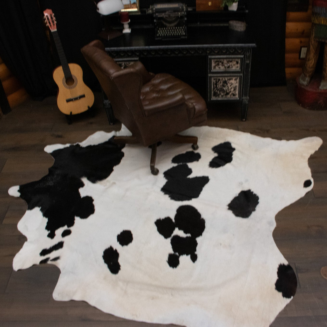 Stunning Black and White Cowhide Handmade in Brazil
