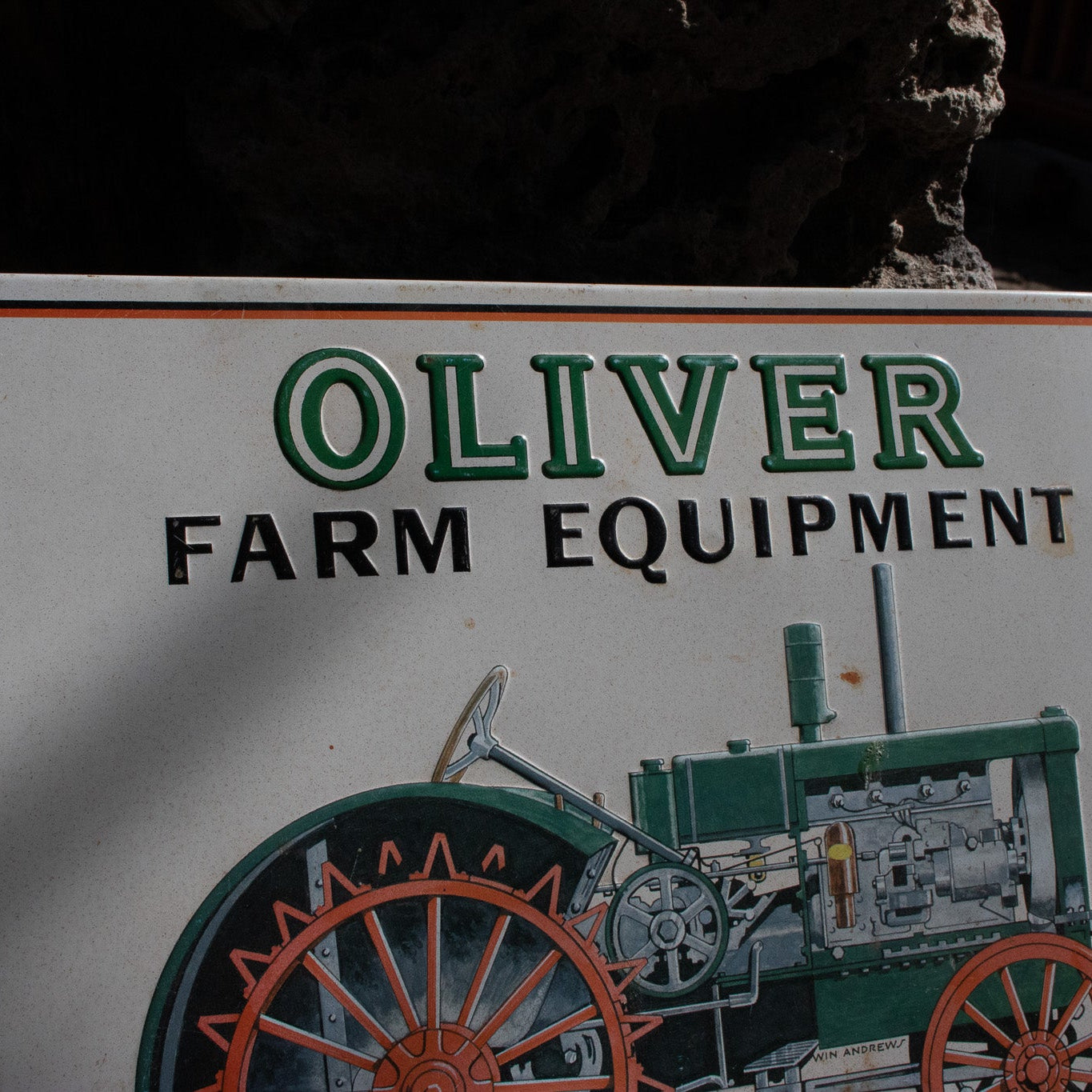 "Oliver Farm Equipment Sales and Service" Tin Sign