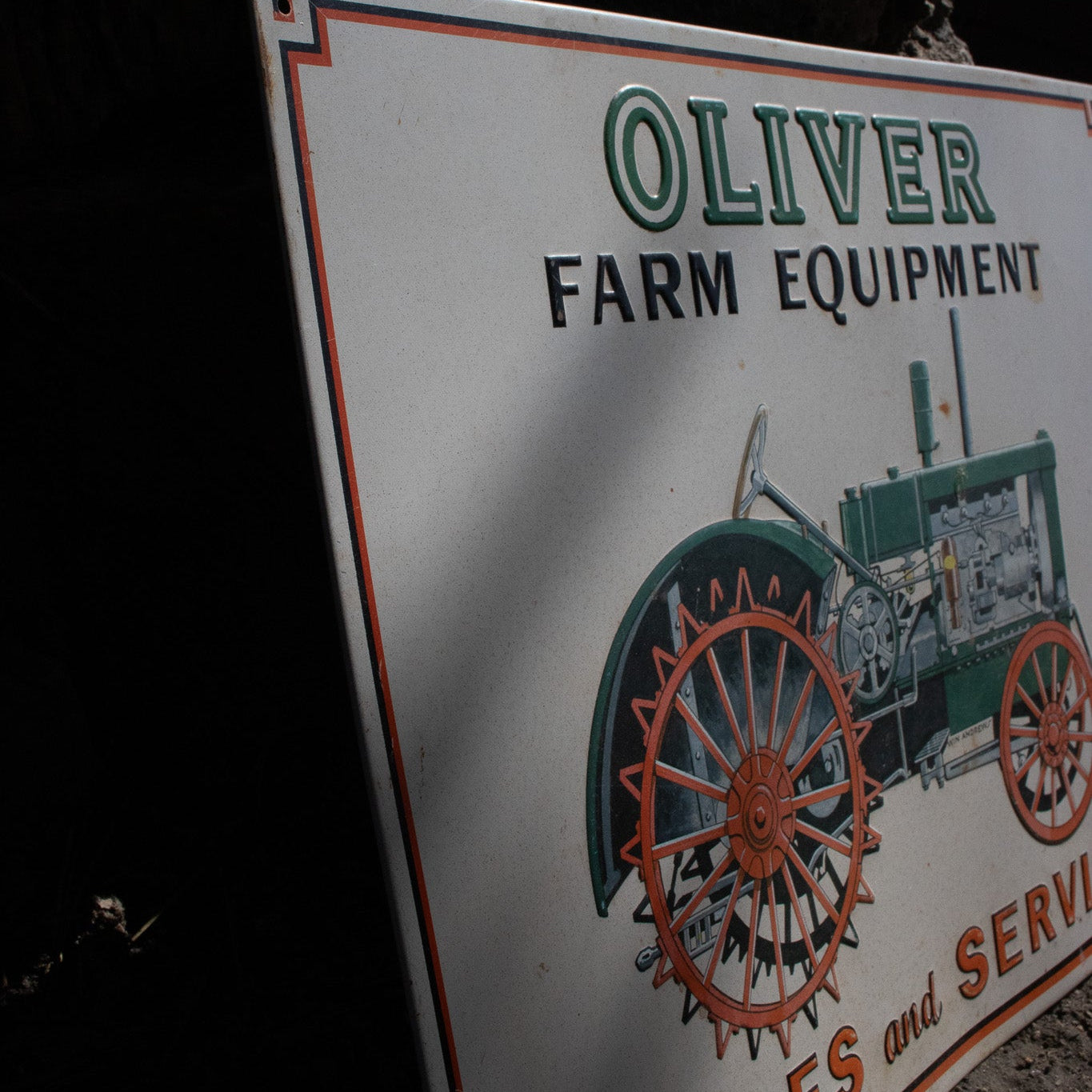 "Oliver Farm Equipment Sales and Service" Tin Sign