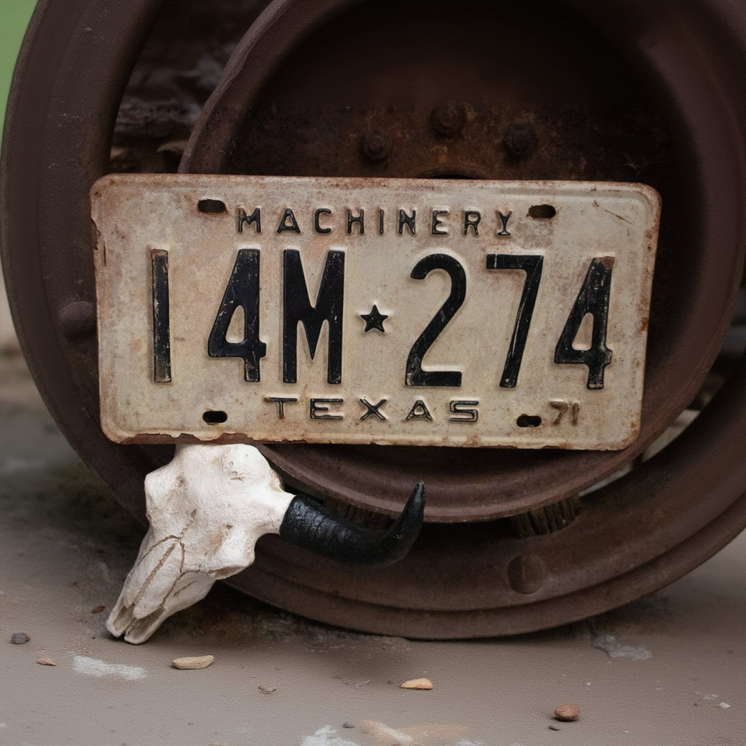 Vintage Machinery Texas 1971 License Plate