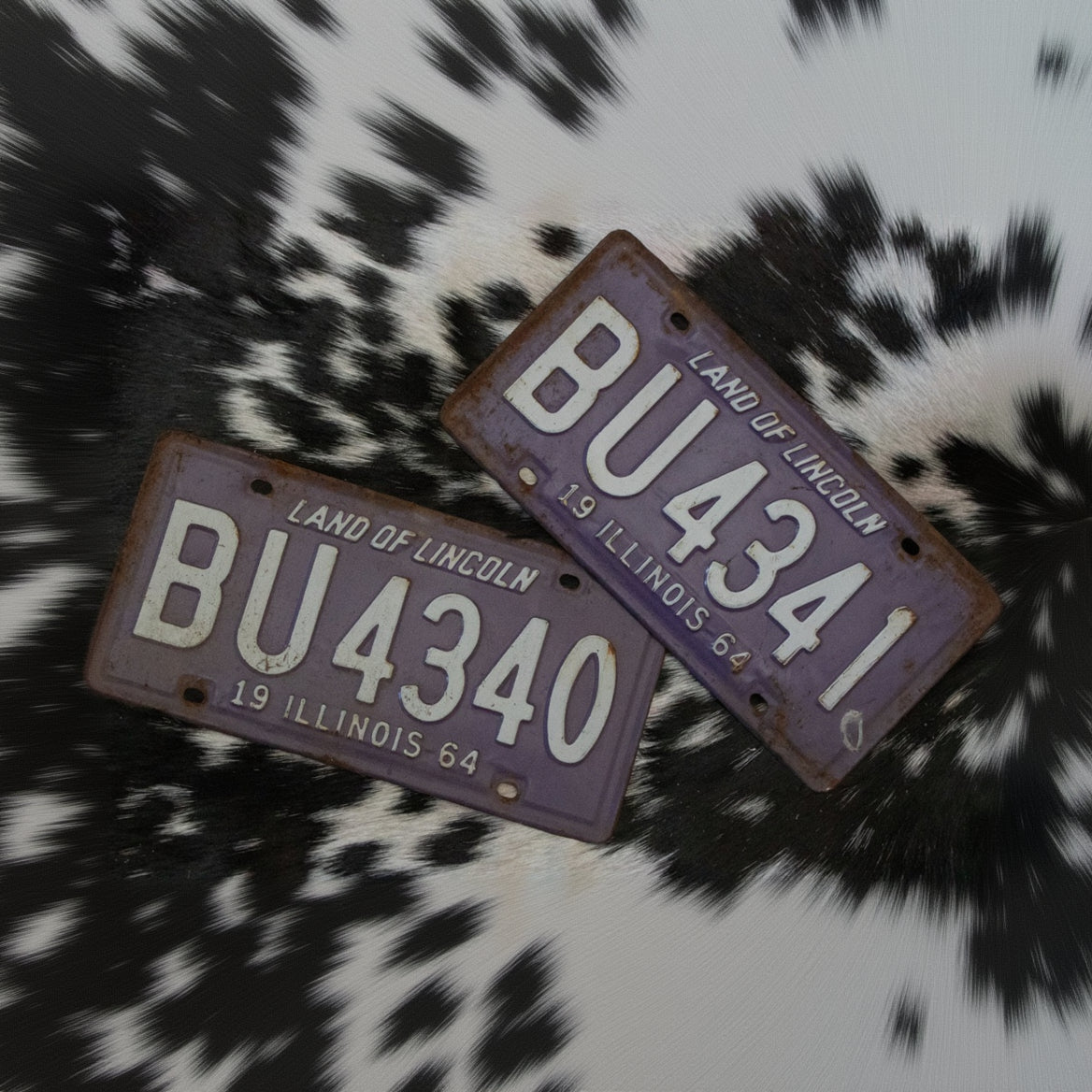 Land of Lincoln 1964 Illinois License Plate Set