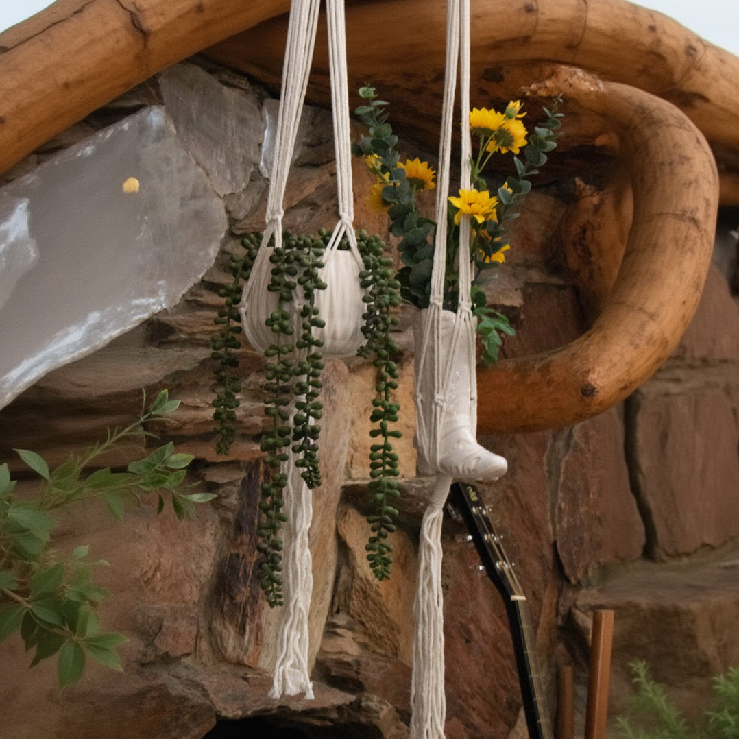 6-Pack Macrame Hanging Plant Holders – Indoor Planters with Hooks for Stylish Display.