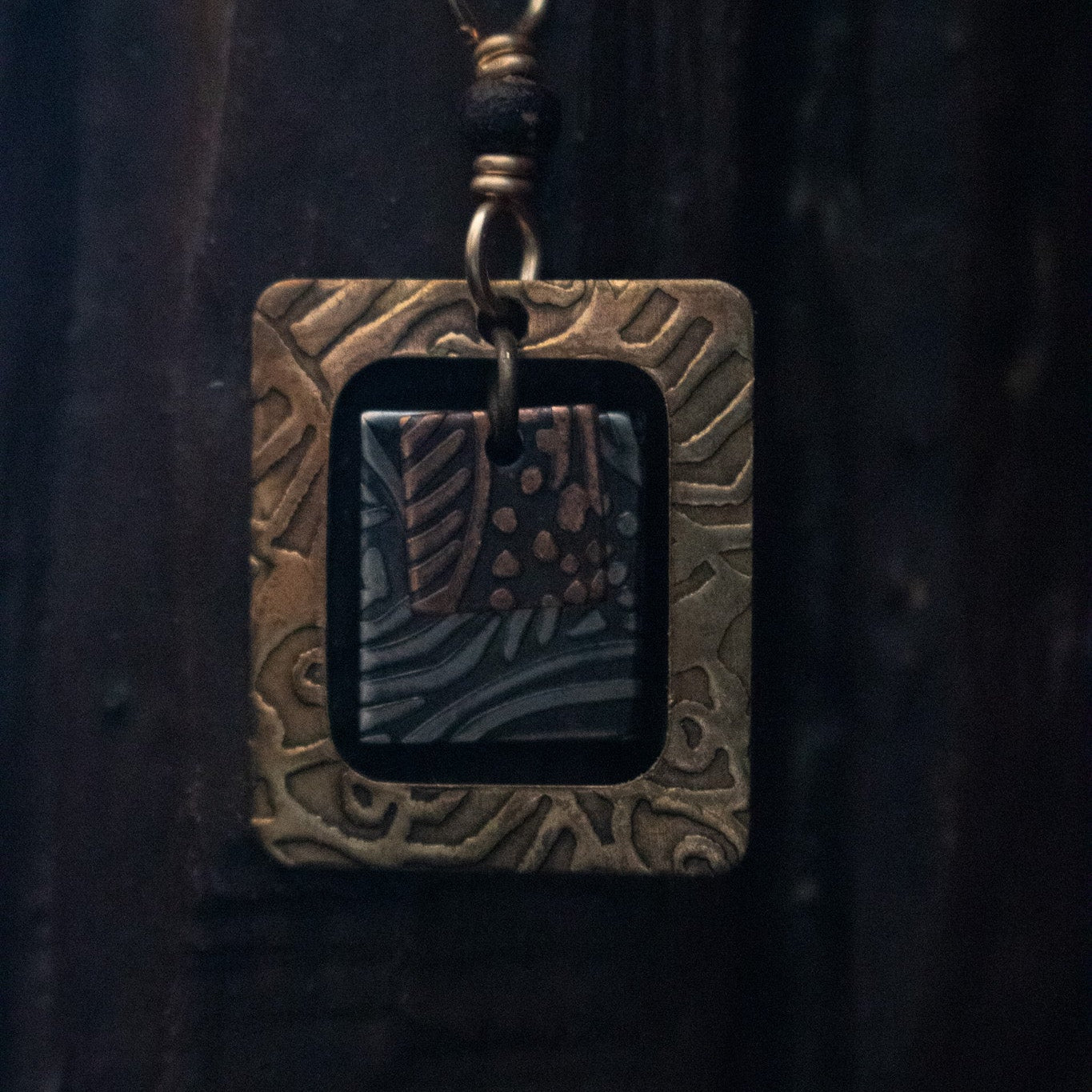 Geometric Square Design Necklace
