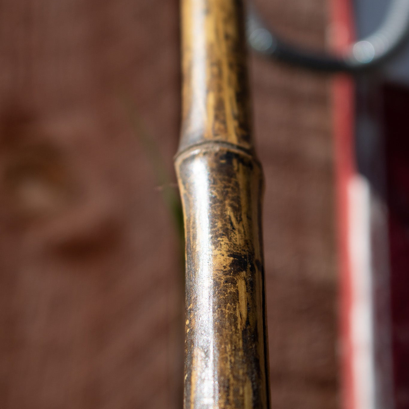Vintage Wooden Bamboo Leather Ski Poles Set of 2 poles
