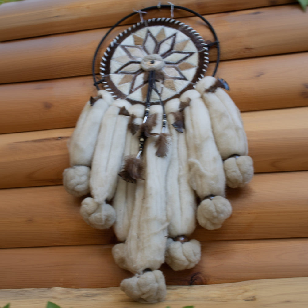 Authentic Native American Dream Catcher Ojibwe Mandalas Featuring Genuine Wool