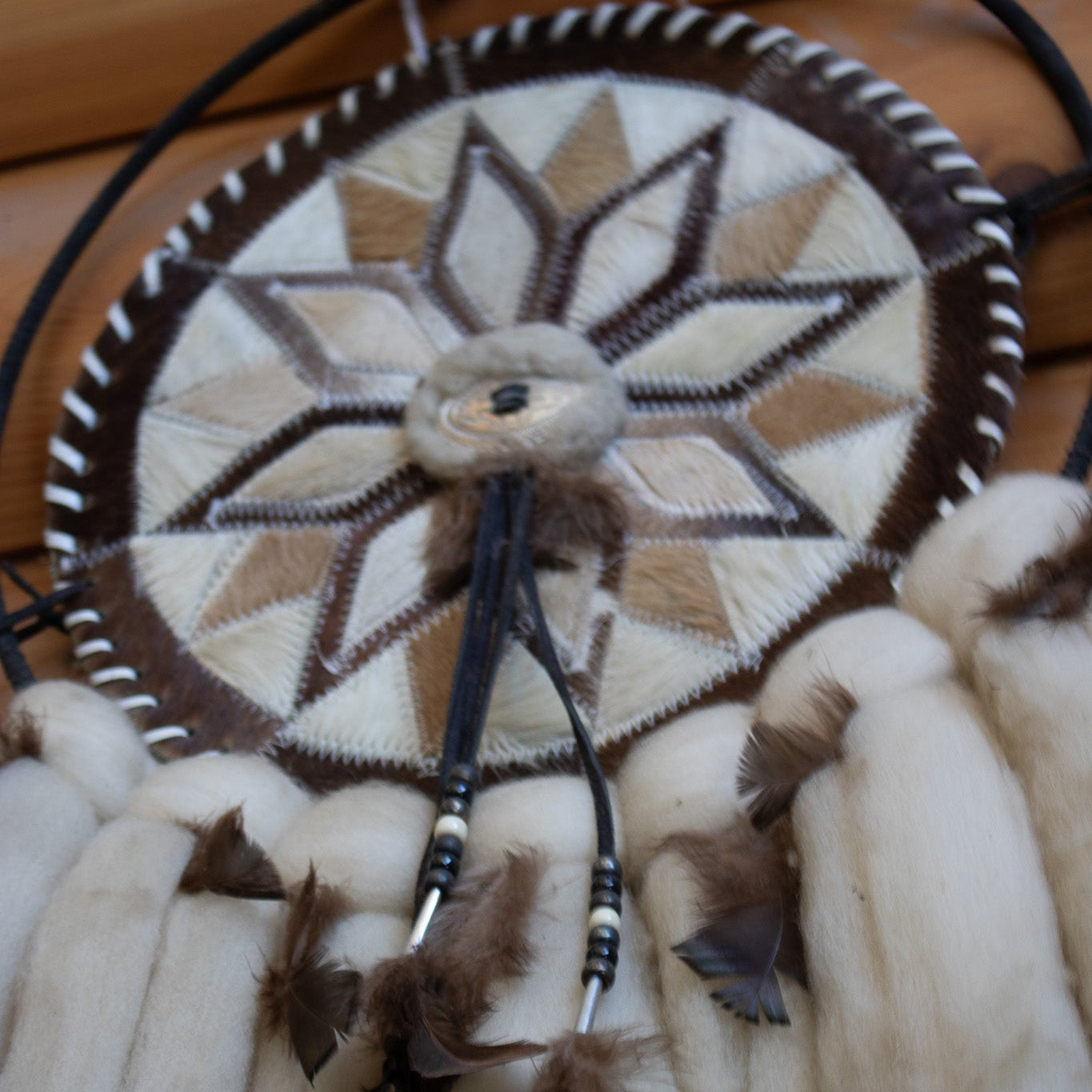 Authentic Native American Dream Catcher Ojibwe Mandalas Featuring Genuine Wool