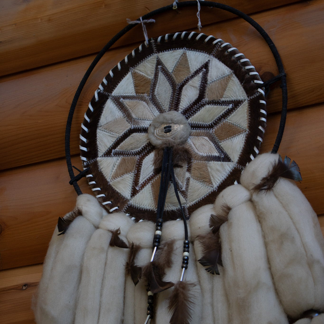 Authentic Native American Dream Catcher Ojibwe Mandalas Featuring Genuine Wool