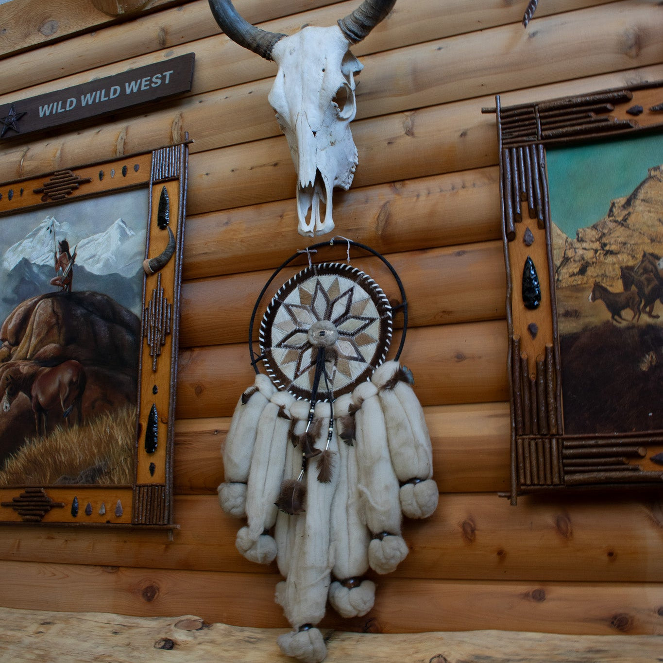Authentic Native American Dream Catcher Ojibwe Mandalas Featuring Genuine Wool