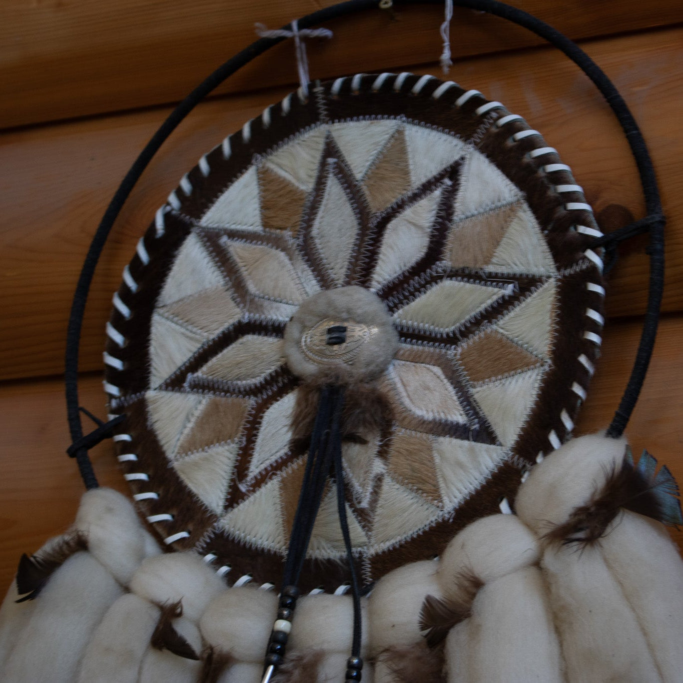 Authentic Native American Dream Catcher Ojibwe Mandalas Featuring Genuine Wool