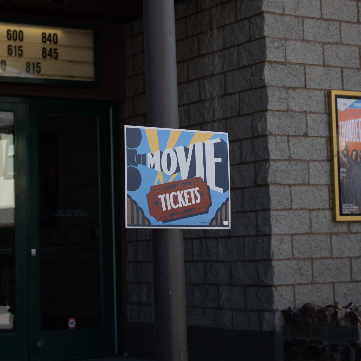 Metal Movie Ticket Sign