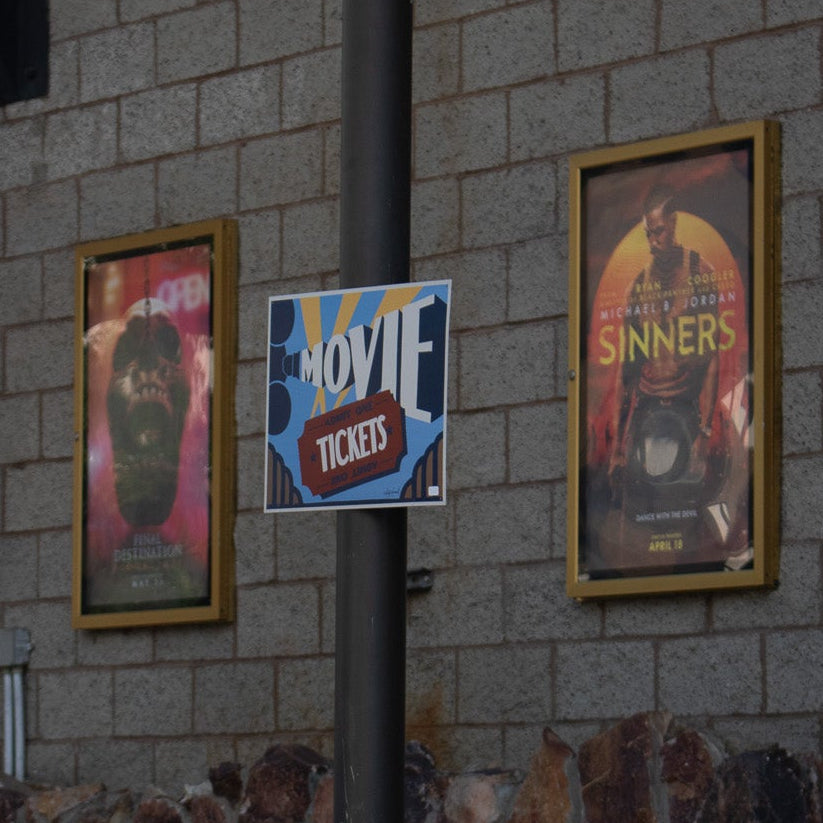 Metal Movie Ticket Sign