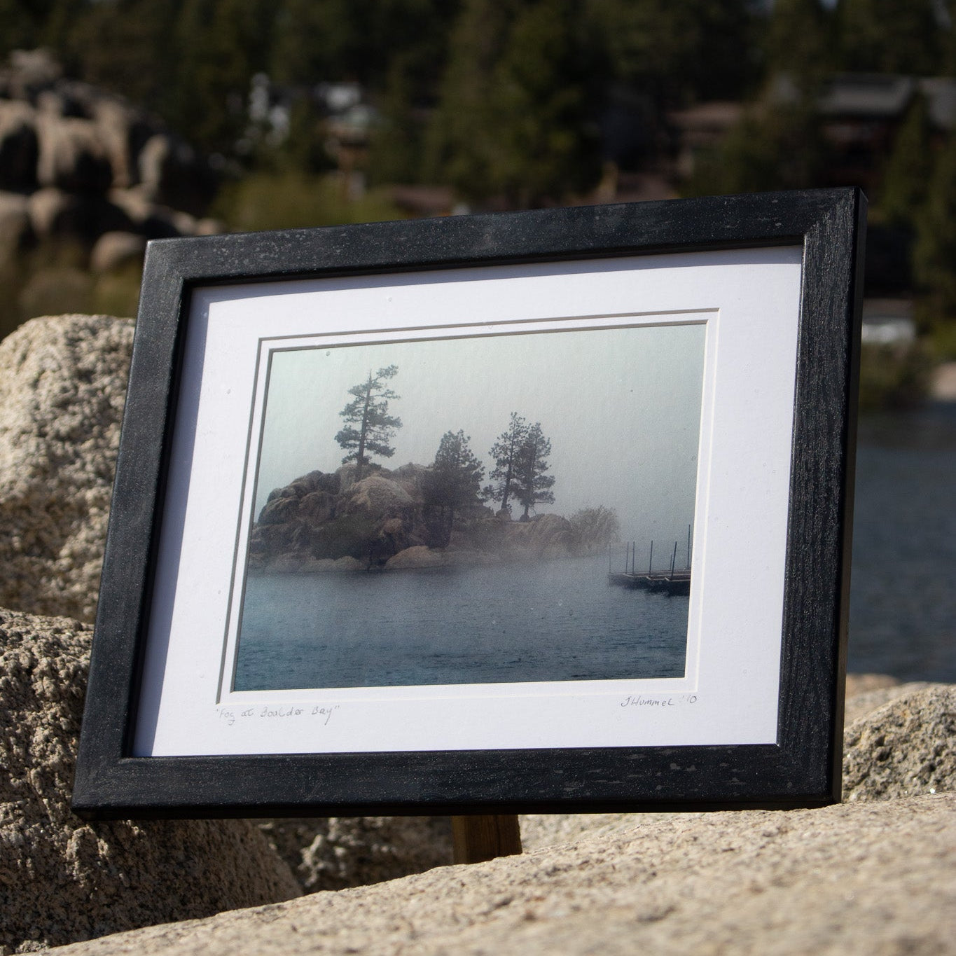 Framed John Hummel "Fog at Boulder Bay" Photograph