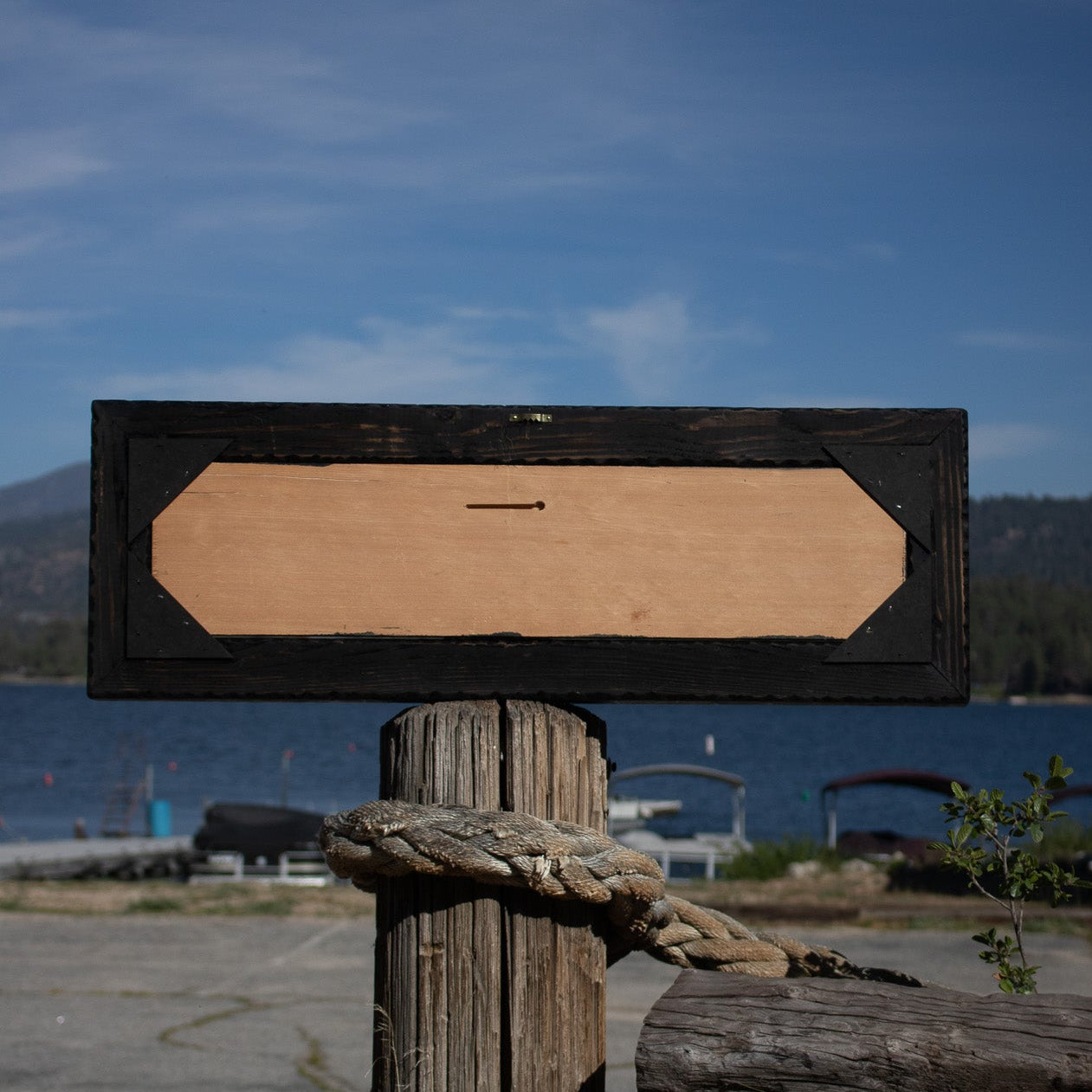 Simple "Cabins" Wooden Sign with Wooden Frame