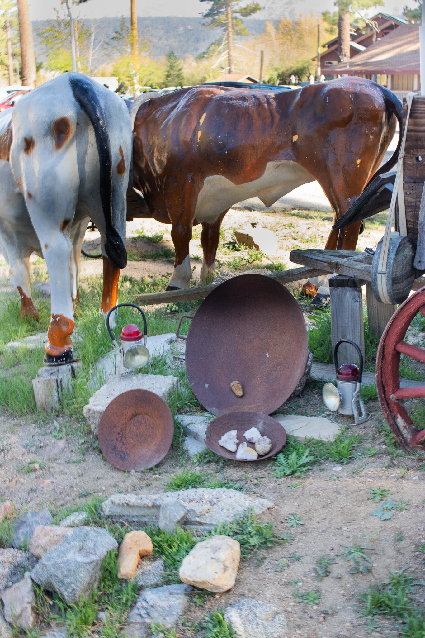 Antique Metal Mining Pan 3 Piece Set