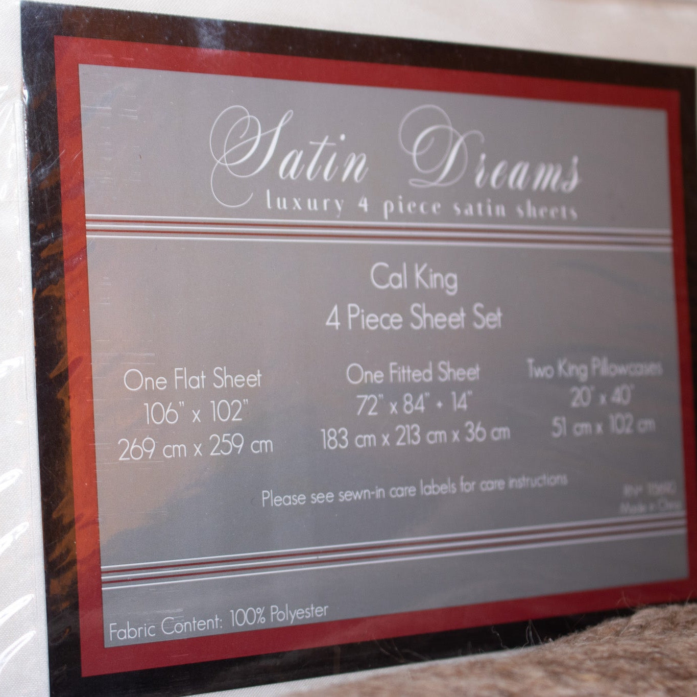 Satin Dreams Luxury Satin Sheets – 4-Piece Set for California King, Smooth & Luxurious Feel