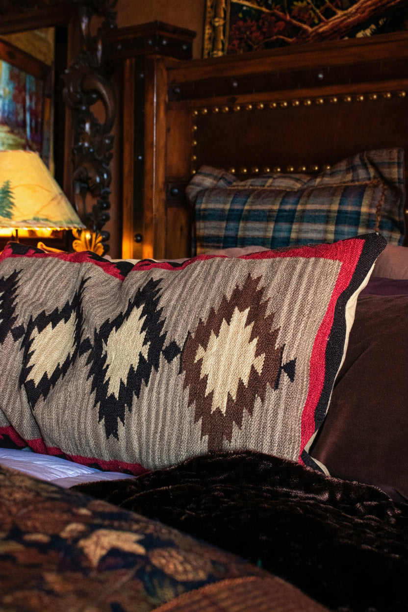 Large Down Aztec Geometric Design Pillow