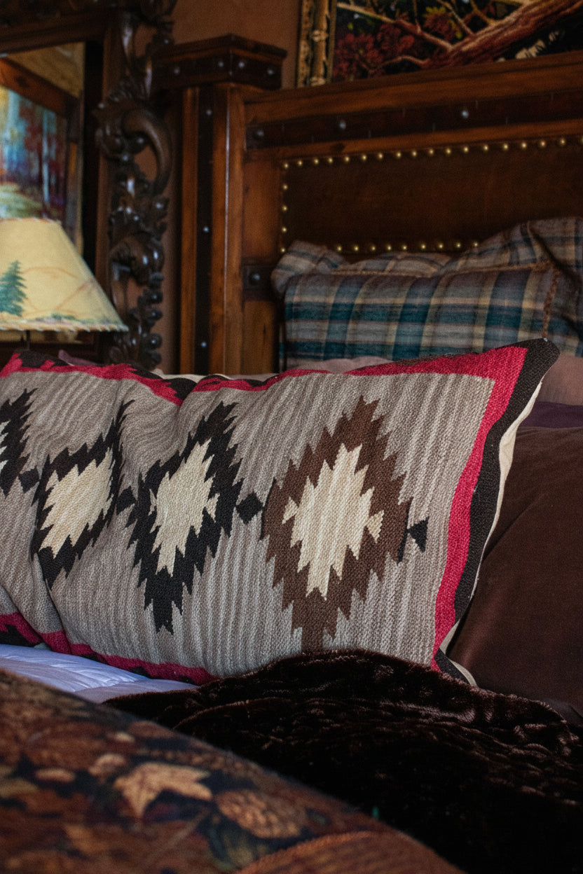 Large Down Aztec Geometric Design Pillow
