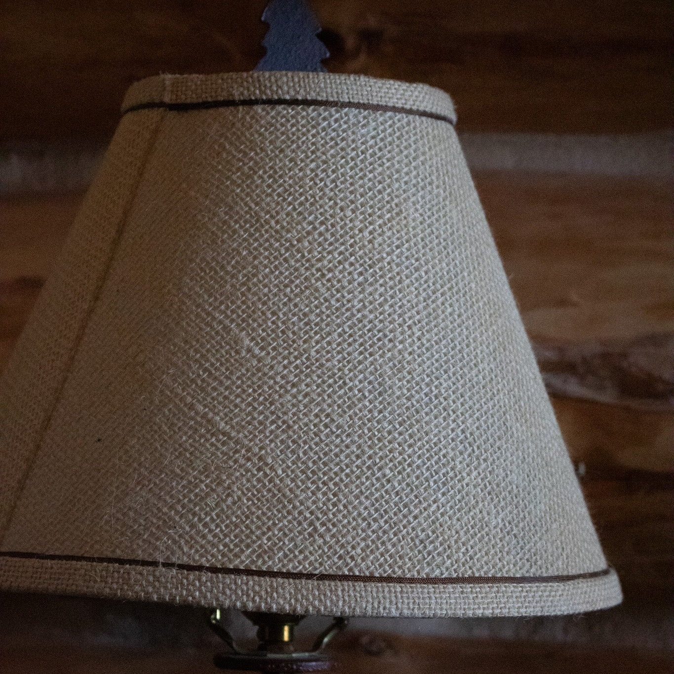 Rustic Metal Canoe Lamp with Tan Colored Shade