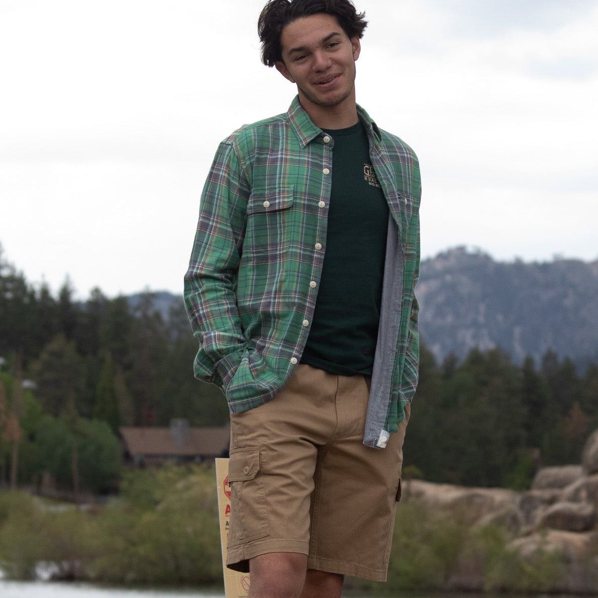 Polo Ralph Lauren Mint Green & Gray Flannel Shirt-Size Large