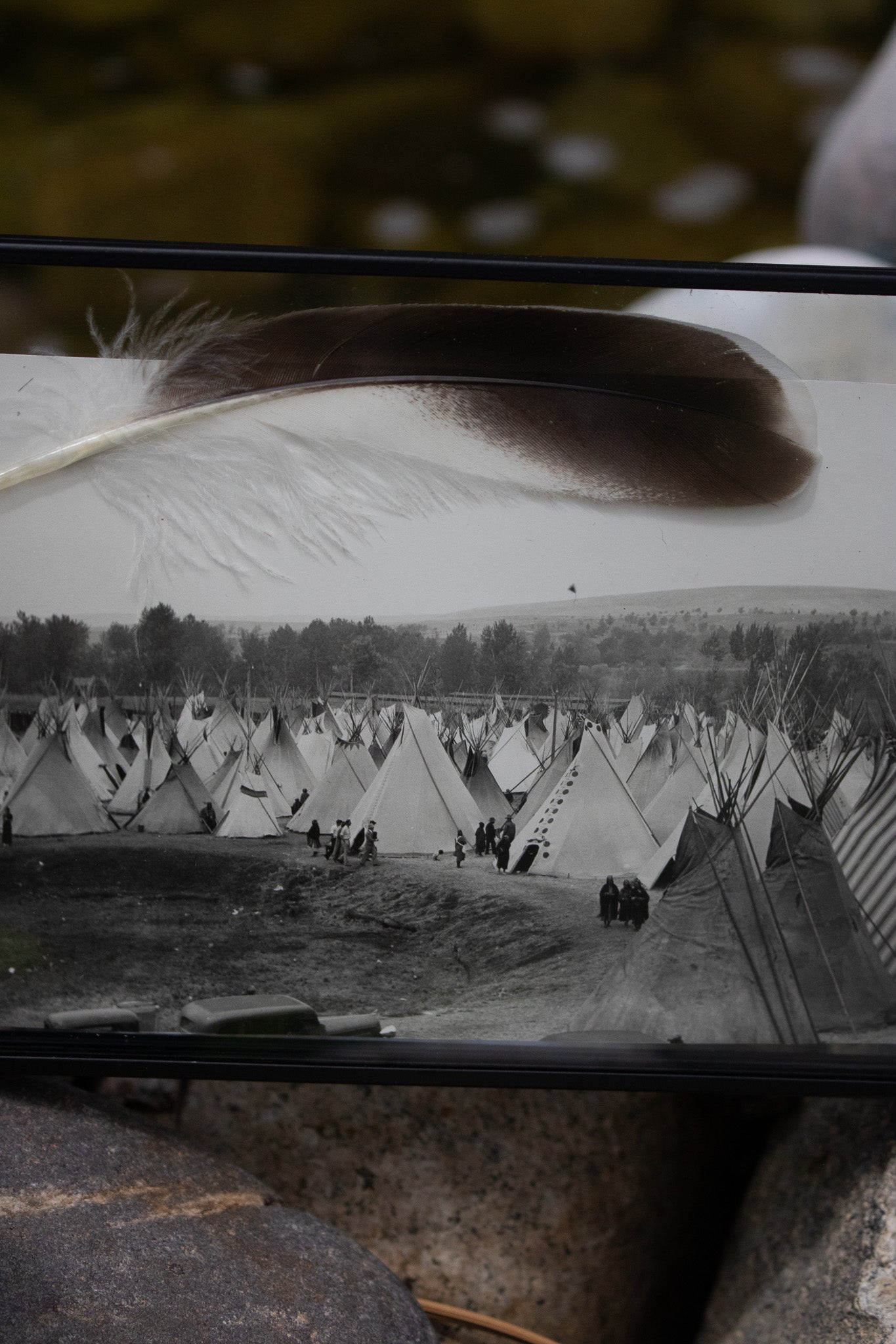 1937 Photograph of Indian Village & Teepees at Pendleton Round-Up in Oregon