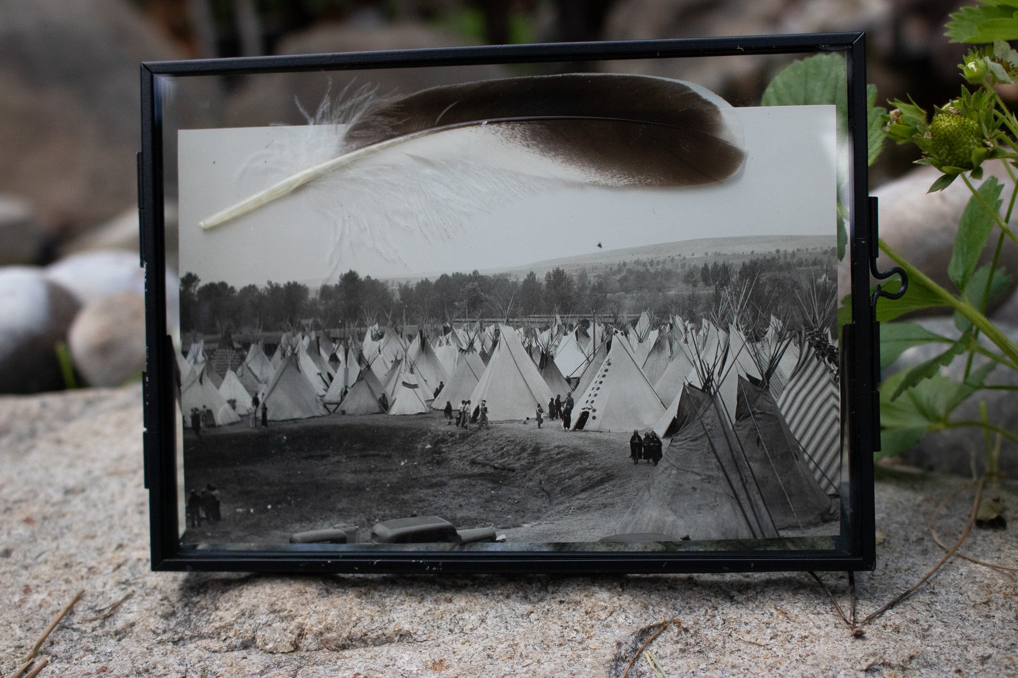 1937 Photograph of Indian Village & Teepees at Pendleton Round-Up in Oregon